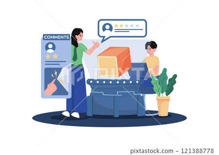 Real estate agent using customer feedback to improve their real estate services. 121388778