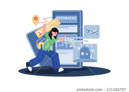 Website developer gathering feedback to improve website design and functionality. 121388787