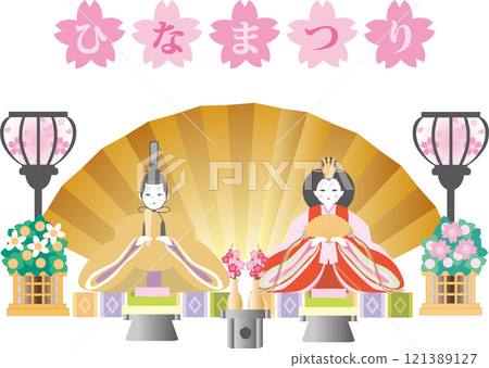 Doll's Festival, Dolls, Peach Festival, Spring, Hand-drawn, Decoration, Illustration Doll's Festival, Dolls, Peach Festival, Spring, Hand-drawn, Decoration, Illustration 121389127