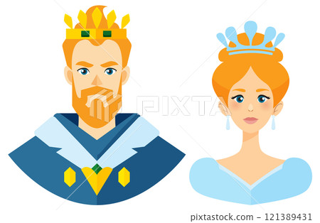 Royal King and Queen Illustration 121389431