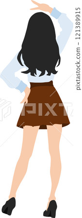 一個女人從後面的插圖 一個女人從後面的插圖 121389915