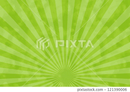 Watercolor-style concentrated lines (sunburst, green) 121390006