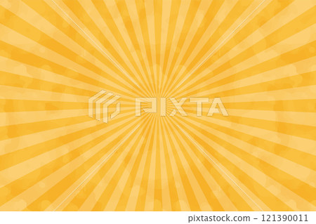 Watercolor-style concentrated lines (sunburst, yellow) 121390011