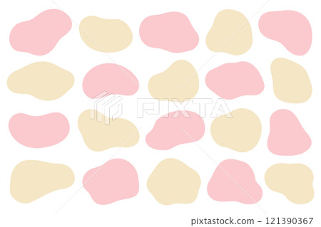 Loose fluid shape illustration set vector pink beige Loose fluid shape illustration set vector pink beige 121390367