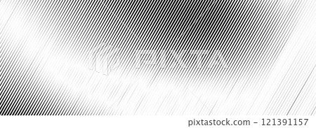 Vanishing linear gradient texture. Black diagonal stripe gradation background. Thin to thick fade slanted pattern backdrop. Vector oblique parallel stroke wallpaper for overlay, print, cover, banner Vanishing linear gradient texture. Black diagonal stripe gradation background. Thin to thick fade slanted pattern backdrop. Vector oblique parallel stroke wallpaper for overlay, print, cover, banner 121391157