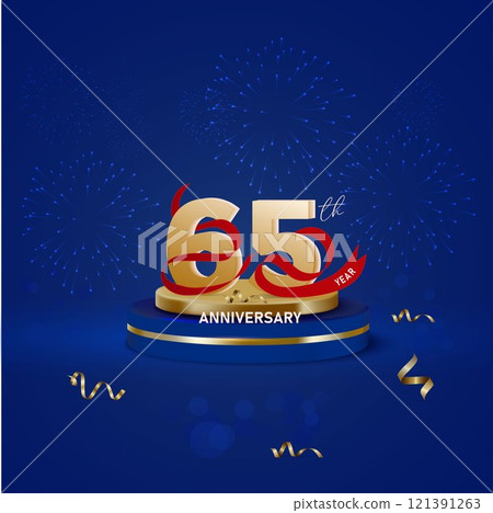 Elegant 65th anniversary design gold 121391263