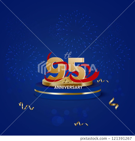 Elegant 95th anniversary design gold 121391267