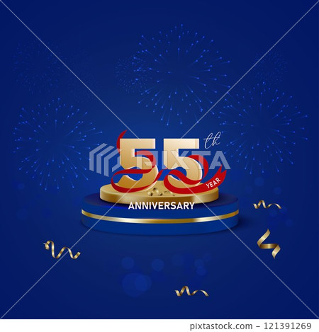 Elegant 55th anniversary design gold 121391269