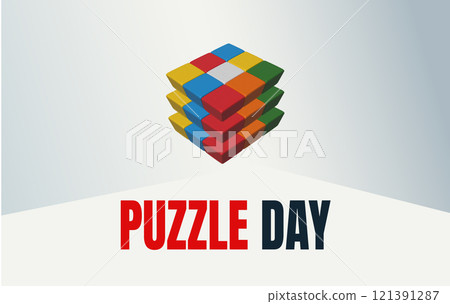 Puzzle day in january design templet 121391287