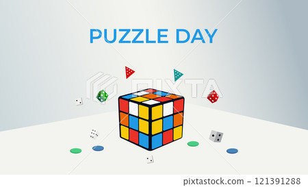 Puzzle day in january design templet Puzzle day in january design templet 121391288