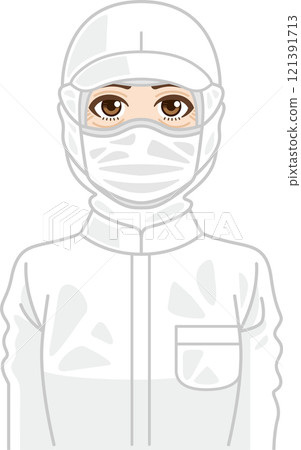 Female clean room worker (middle-aged) 121391713