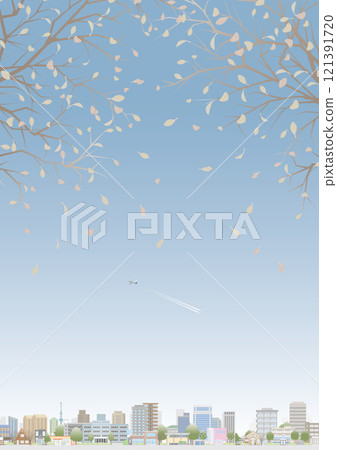 冬季城市景觀的插圖。 冬季城市景觀的插圖。 121391720