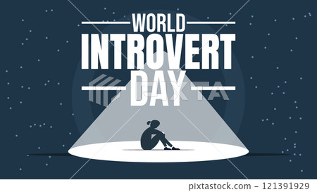 World introvert day background celebrated on january 2nd. 121391929