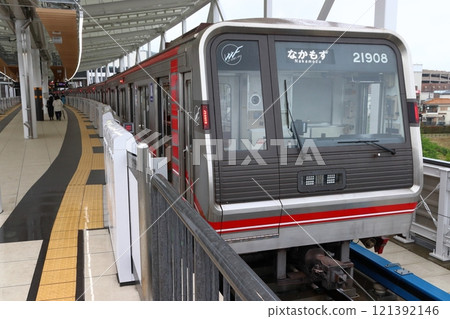 Osaka Metro Midosuji Line 21 Series train parked at Minoh Kayano Station Osaka Metro Midosuji Line 21 Series train parked at Minoh Kayano Station 121392146