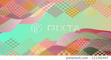 Japanese pattern spring pattern background 121392447