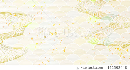Japanese pattern gold pattern background Japanese pattern gold pattern background 121392448