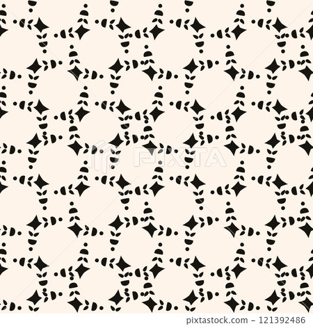 Abstract simple floral gothic style seamless pattern. Elegant minimal monochrome stylish background. Perfect for textile, fabric and fashion print. Abstract simple floral gothic style seamless pattern. Elegant minimal monochrome stylish background. Perfect for textile, fabric and fashion print. 121392486