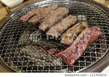 Korean beef bbq. grilled ribs 121392634