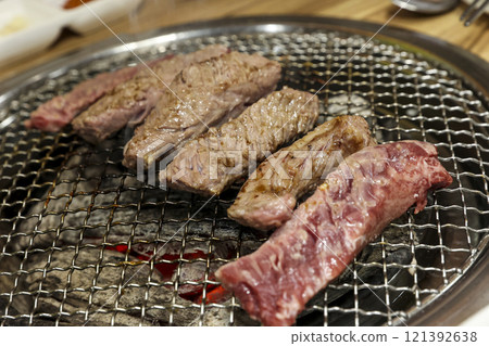 Korean beef bbq. grilled ribs 121392638