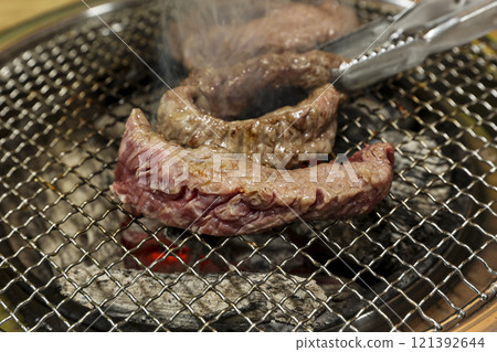 Korean beef bbq. grilled ribs 121392644