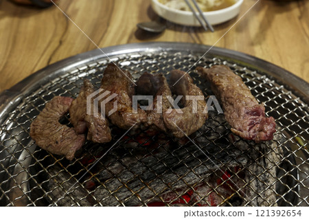 Korean beef bbq. grilled ribs 121392654