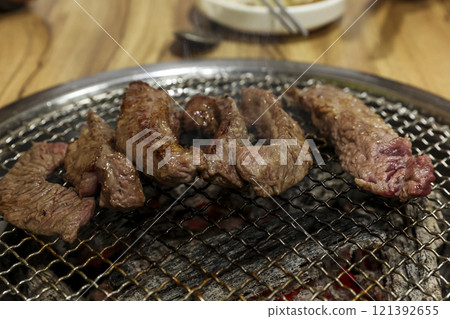 Korean beef bbq. grilled ribs 121392655