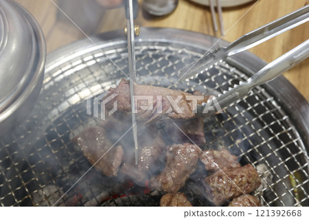 Korean beef bbq. grilled ribs 121392668