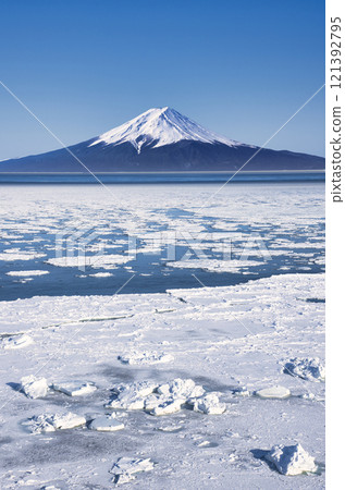 Drift ice in the Sea of Okhotsk and Mt. Fuji composition Drift ice in the Sea of Okhotsk and Mt. Fuji composition 121392795