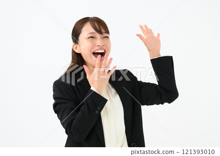 Business middle-aged woman surprised Business middle-aged woman surprised 121393010