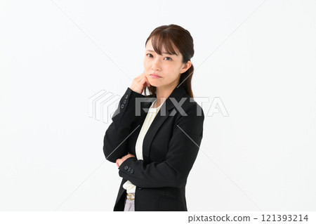 Business middle-aged woman worries 121393214