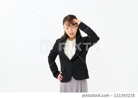 Business middle-aged woman headache Business middle-aged woman headache 121393238