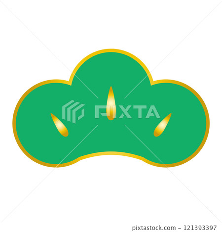 Pine illustration with gold border and transparent background Pine illustration with gold border and transparent background 121393397