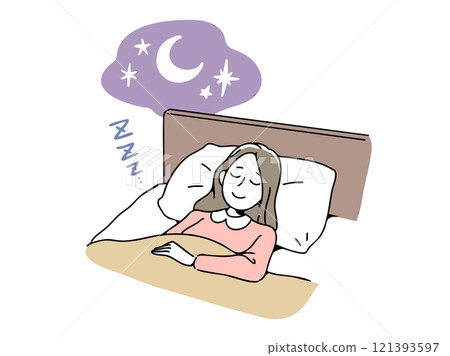 A woman who sleeps soundly 121393597