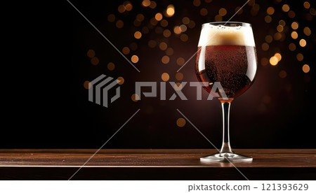 [AI圖像]黑色背景和黑啤酒 121393629