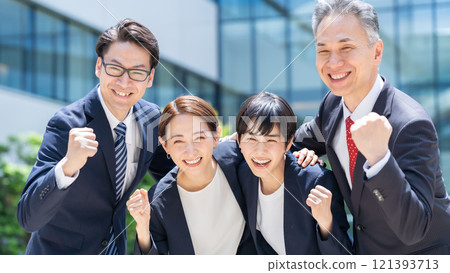 Business man and woman Guts pose Business man and woman Guts pose 121393713