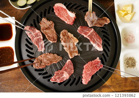 Beef skirt steak barbecue party 121393862