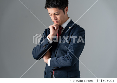 Middle-aged male lawyer worried 121393903