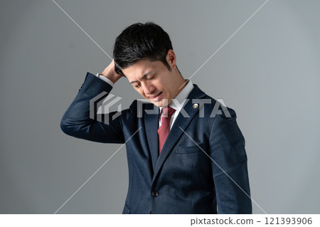 Middle-aged male lawyer failure 121393906