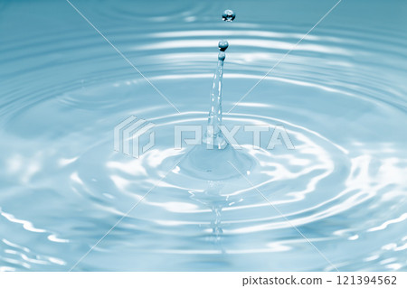 Drops of water falling on the surface of the water. Drops of water falling on the surface of the water. 121394562