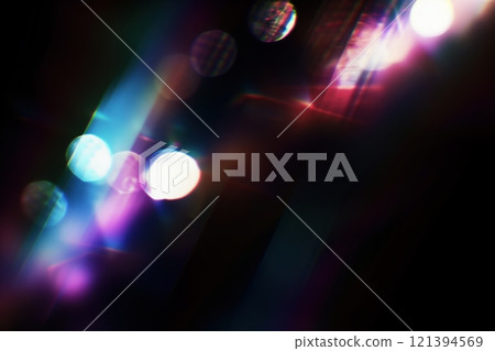 Abstract Prism Light Reflections on Dark Background 121394569