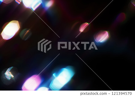 Colorful Abstract Light Leaks with Prismatic Rainbow Bokeh on Dark Background Colorful Abstract Light Leaks with Prismatic Rainbow Bokeh on Dark Background 121394570
