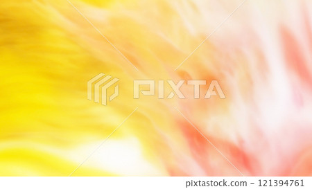 Warm Yellow-Orange Abstract. Swirling hues of yellow, orange, and white create a dynamic, fiery blend with soft transitions for an energetic and vibrant design. 121394761