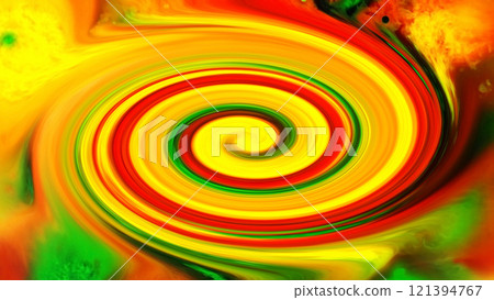 Fiery Spiral. Vibrant swirls of yellow, red, orange, and green converge in a dynamic vortex, evoking energy and motion. Fiery Spiral. Vibrant swirls of yellow, red, orange, and green converge in a dynamic vortex, evoking energy and motion. 121394767