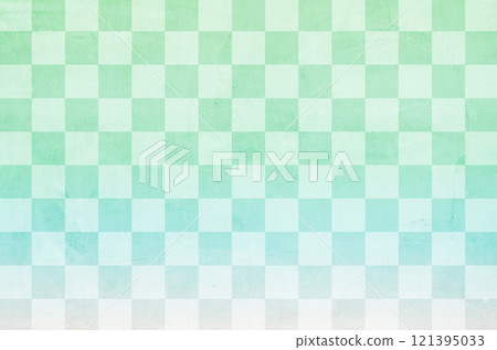 Japanese modern checkered background_Pastel gradient checkered pattern illustration material 121395033
