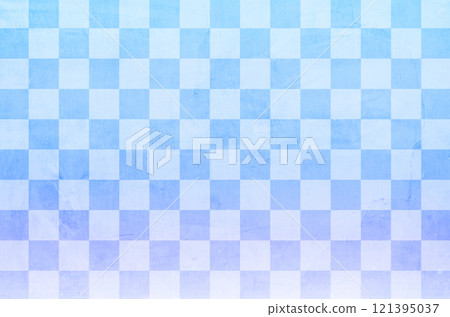Japanese modern checkered background_Pastel gradient checkered pattern illustration material 121395037
