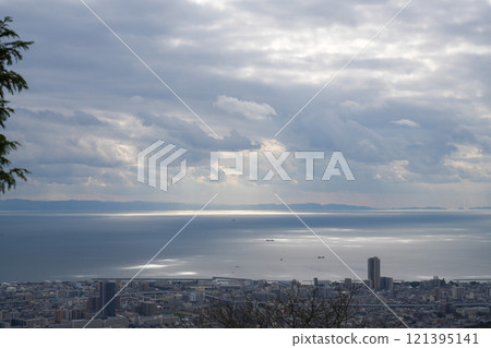 Autumn foliage in downtown Kobe as seen from Mount Takatori in the Kobe-Rokko mountain range (photographed in December 2024) 121395141