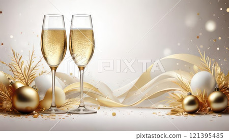 《AI image》Champagne in a glass 121395485