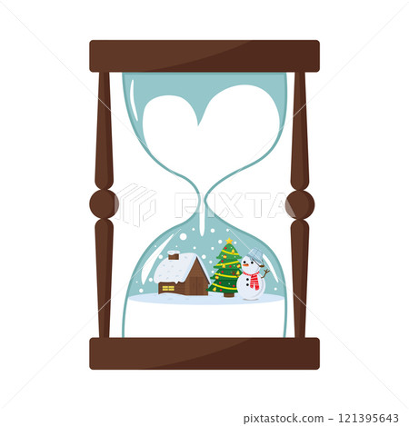 Hourglass village landscape and snow inside Hourglass village landscape and snow inside 121395643