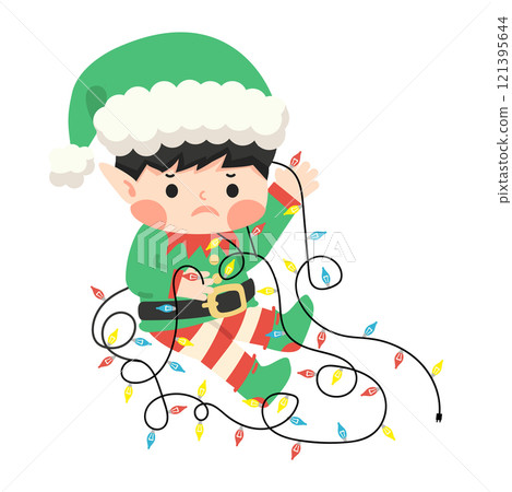Tangled Elf with Christmas Lights Tangled Elf with Christmas Lights 121395644