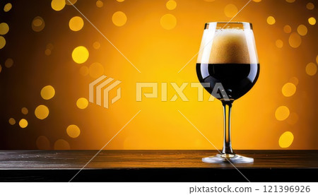 AI image: Dark beer poured into a glass 121396926
